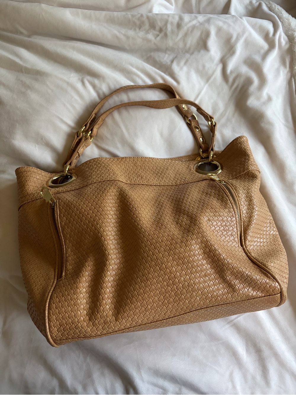 Women's Woven Tote Bag in Tan